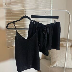 BCBGMaxAzria Black Textured Sleep Set